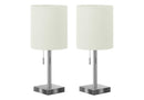 Lighting, Table Lamp, USB Port Included, Nickel, Contemporary (Set of 2) by HouseOfZazla