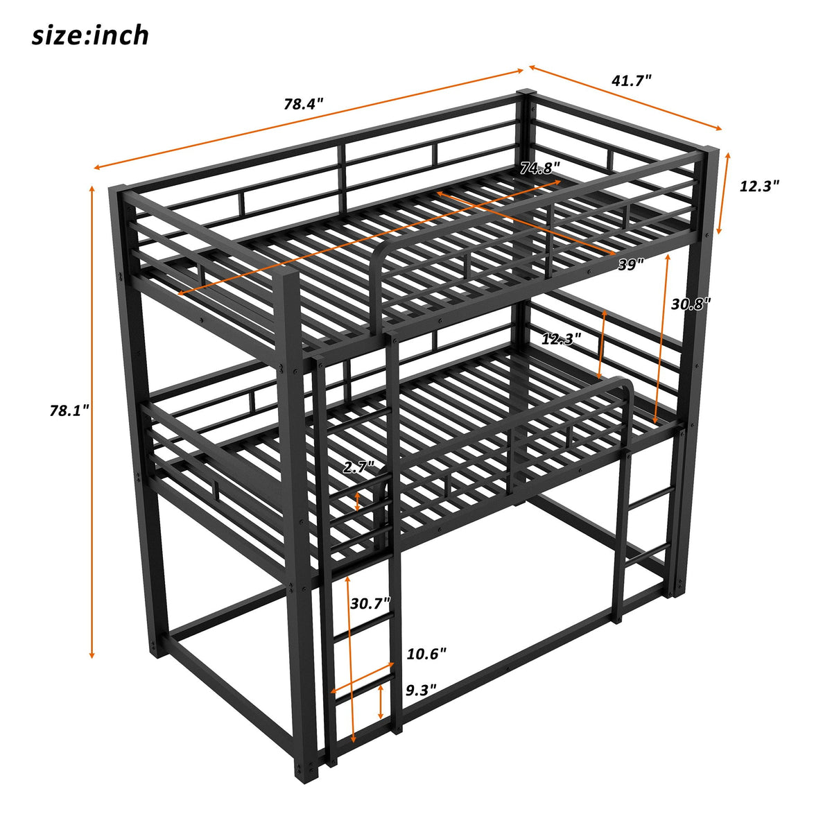 Triple Bunk Bed With Sturdy Construction And Space Saving Design, photo 13 of 16