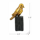 Gold Resin Songbird Sculpture on Black Faux Branch by HouseOfZazla