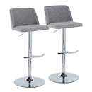 Toriano - Contemporary Adjustable Barstool With Swivel & Rounded T Footrest (Set of 2) by HouseOfZazla
