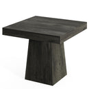 Square Dining Table For 4 With Thick Grain Top And Sturdy Pedestal Base - Gray by HouseOfZazla
