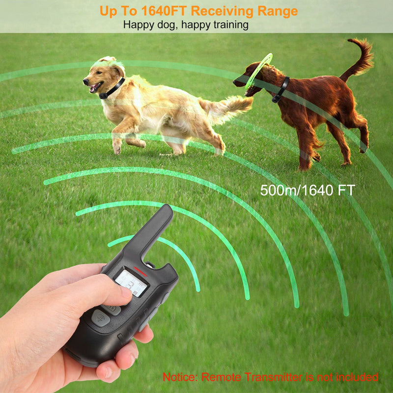 Dog Bark Collar IP67 Waterproof Rechargeable Dog Training Receiver Shock Collar Receiver with Beep Vibration Shock 9 Levels 1640ft Remote Range, photo 3 of 8