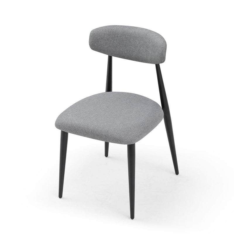 (Set of 6) Dining Chairs, Upholstered Chairs with Metal Legs for Kitchen Dining Room, Grey
