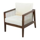 Outdoor Club Chair, Acacia Wood Frame with Rope Back, Water-Repellent by HouseOfZazla