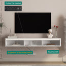 Floating TV Stand with LED Lights & Power Outlet