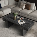 American Vintage Industrial Coffee Table, Double Tier Design by HouseOfZazla
