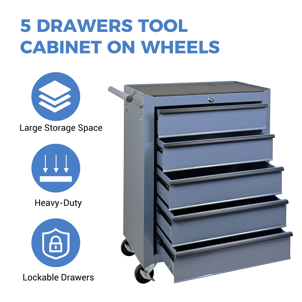 Rolling Metal Tool Chest with 5 Drawers, photo 6 of 10