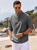 Half Button Long Sleeve Shirt