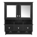Modern Bathroom Mirror Cabinet With Drawers, Organizer Hooks, And High-Definition Mirrors