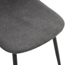 A modern and practical circular dining table. Made of MDF tabletop and wooden MDF table legs. A set of 4 cushioned chairs.