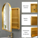 Arched Recessed Medicine Cabinet, Metal Framed Bathroom Wall Cabinet With Mirror And Adjustable Shelves, Wall Mirror With Storage For Bathroom by Unique Piece Furniture