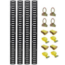 12 Pieces E Track Tie-Down Rail Kit for Trucks, Vans, Garages - Black by HouseOfZazla