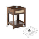 15.75" Rattan End Table With Drawer, Modern Nightstand, Side Table For Living Room, Bedroom by Unique Piece Furniture