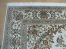 8' X 10' Handmade Chinese Floral Oriental Wool Silk Accent Rug Ivory Organic