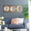 3 Mirror Piece Wall Mirror InRectangular Frame, Home Wall Decor For Bedroom Living Room - Brown by Unique Piece Furniture