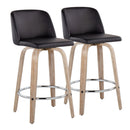 Toriano - Modern Design Fixed Height Counter Stool With Swivel With Round Footrest (Set of 2) by HouseOfZazla