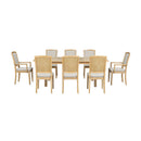Topmax - Rustic Extendable Dining Table Set With Removable Leaf, 6 Upholstered Armless Dining Chairs And 2 Padded Arm Chairs, 9 Pieces by HouseOfZazla