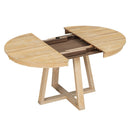 Dining Set With Leaf Round Table And 4 Upholstered Chairs