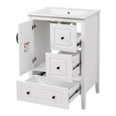 Retro Bathroom Vanity With Sink, Soft Closing Cabinet & Drawers by HouseOfZazla