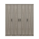 4-Door Wardrobe with 1 Drawer, Gray