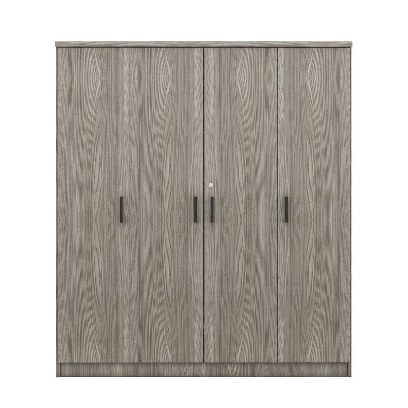 4-Door Wardrobe with 1 Drawer, Gray