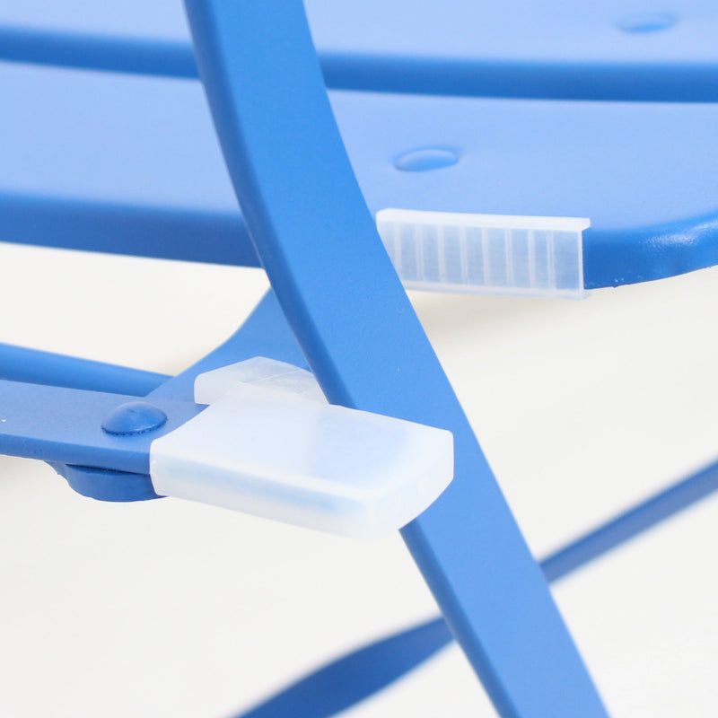 3 Pieces Patio Bistro Balcony Metail Chair Table Set-Blue