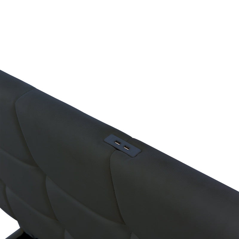 3-Pieces Bedroom Sets,Queen Size Upholstered Bed with LED Lights,Hydraulic Storage System and USB Charging Station, Two Nightstands with Crystal Decoration,Black