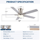 Mordern Flush Mount Ceiling Fan With Light And Remote Control by HouseOfZazla