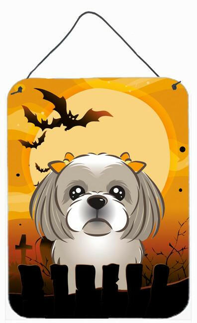 Halloween Gray Silver Shih Tzu Wall or Door Hanging Prints BB1808DS1216