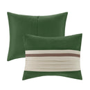 7 PC Pieced Faux Suede Comforter Set Green Cal King
