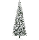 Snow-Flocked Slim Pine Artificial Christmas Tree