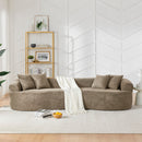 Cloud 4 Seater Sectional Curved Sofa, Minimalist Design - Light Brown by HouseOfZazla