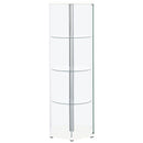 Zahavah 4-shelf Hexagonal Clear Glass Curio Cabinet White