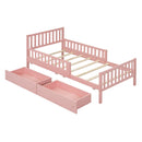 Platform Bed With Guardrails On Both Sides And 2 Storage Drawers by HouseOfZazla