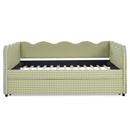Gingham Daybed With USB Charging Port, Wave-Shaped Design