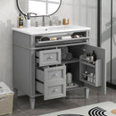Bathroom Vanity With Top Sink, Storage Cabinet With 2 Drawers, Tip Out Drawer by Unique Piece Furniture