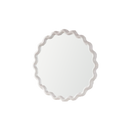White Scalloped Round Wall Mirror
