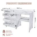 4 In 1 Folding Sewing Table With Lockable Wheels, Multi Functional Craft Station - White by HouseOfZazla