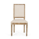 French Country Style Dining Chair With Upholstered Seating And Fluted Legs