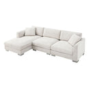 Modern Cloud Sectional Sofa L Shaped Luxury Couch Set With 2 Free Pillows 4 Seat With Oversized Chaise by HouseOfZazla