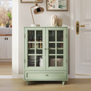 Minimalist Buffet Cabinet With Double Glass Doors And Drawer by HouseOfZazla