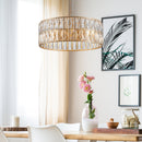 18' Golden Modern Crystal Drum Chandelier - 6-Light Pendant Lighting
