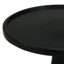 Stain Pedestal Accent Round Table With Lipped Top - Black