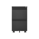 2 Drawer File Cabinet with Lock, Metal Under Desk Rolling Filing Cabinet fits Letter/Legal/A4 Size for Home Office, Mobile Filing Cabinet, Assemble Required, Black
