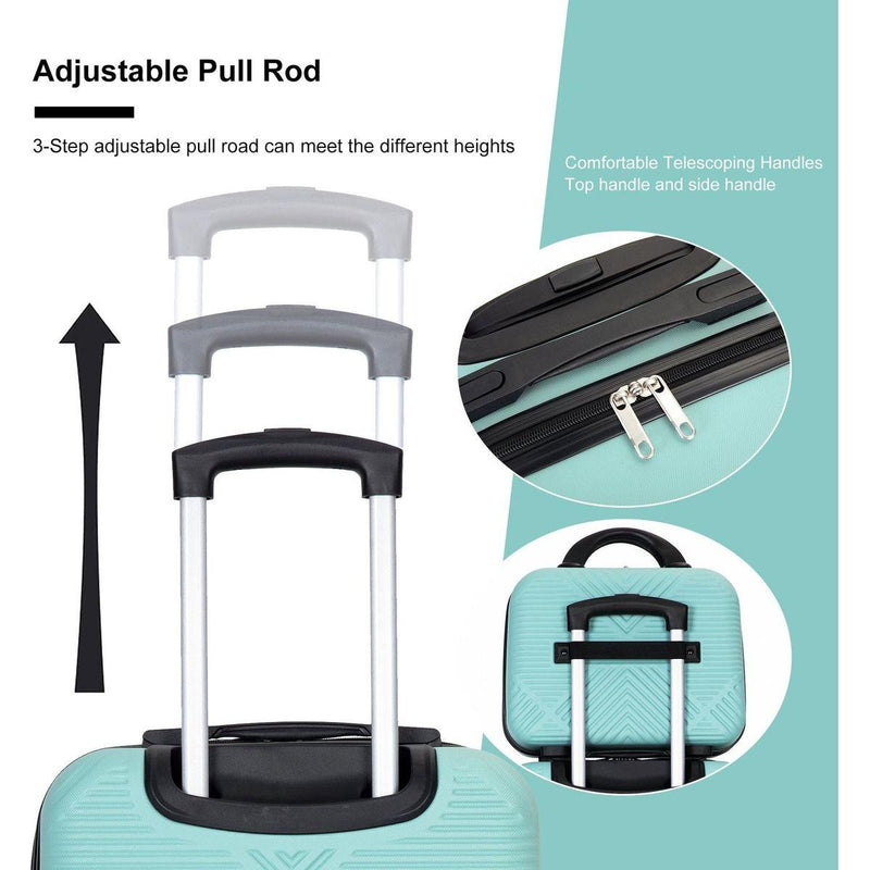 2Piece Luggage Sets ABS Lightweight Suitcase, Spinner Wheels, (20/14) LIGHT BLUE