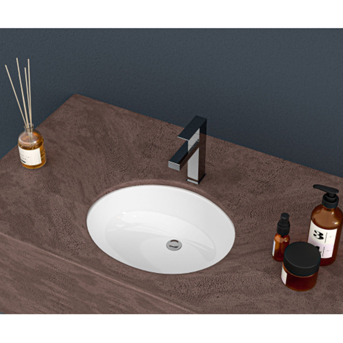 Elegant Ceramic Oval Undermount Bathroom Sink With Overflow, photo 18 of 20