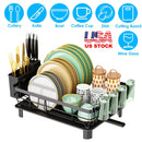 Dish Drying Rack Drain Board Utensil Holder Organizer Drainer Tableware Organizer Kitchen Countertop Storage Shelf