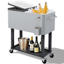 Yescom 80QT Beverage Cooler Cart on Wheels Drinks Storage