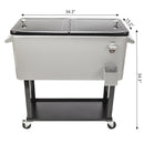 Yescom 80QT Beverage Cooler Cart on Wheels Drinks Storage