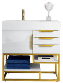 James Martin Columbia 36" Single Bathroom Vanity, Glossy White